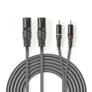 Nedis 2 x XLR-uros / 2 x RCA 1.5m