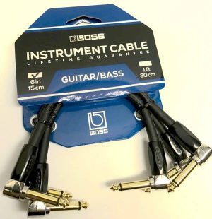 Boss BIC-PC3 patch cable välijohto kulmaplugeilla 15cm 3-pack