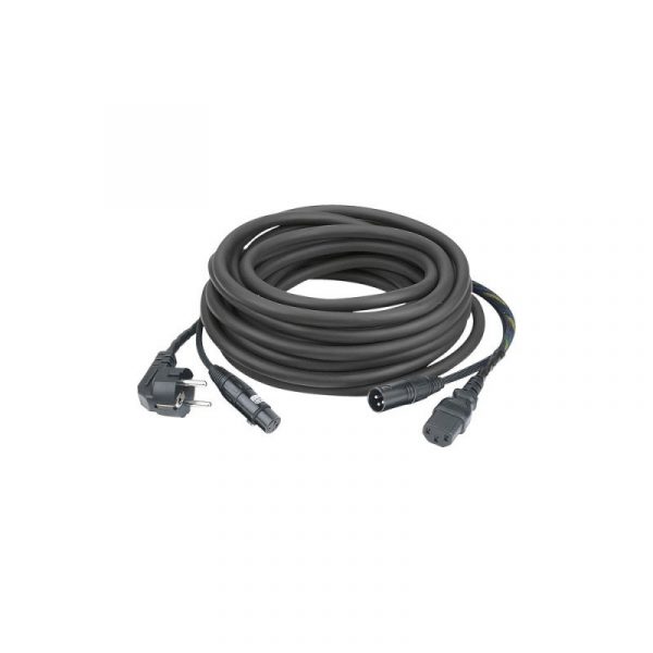 DAP FP08 - Schuko/XLR F - IEC/XLR M - Audio / Power 15 m, Black jacket