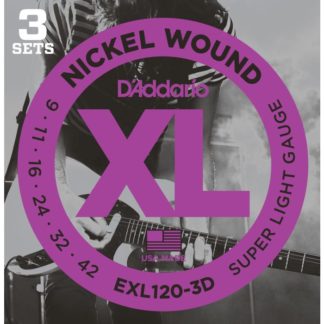 D'Addario EXL120 09-42 sähkökitaran kielet 3-pack
