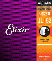Elixir Nanoweb Custom Light akustisen  kielet 11-52