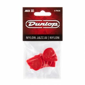 Dunlop Nylon Jazz III Red plektrapakkaus 6 kpl