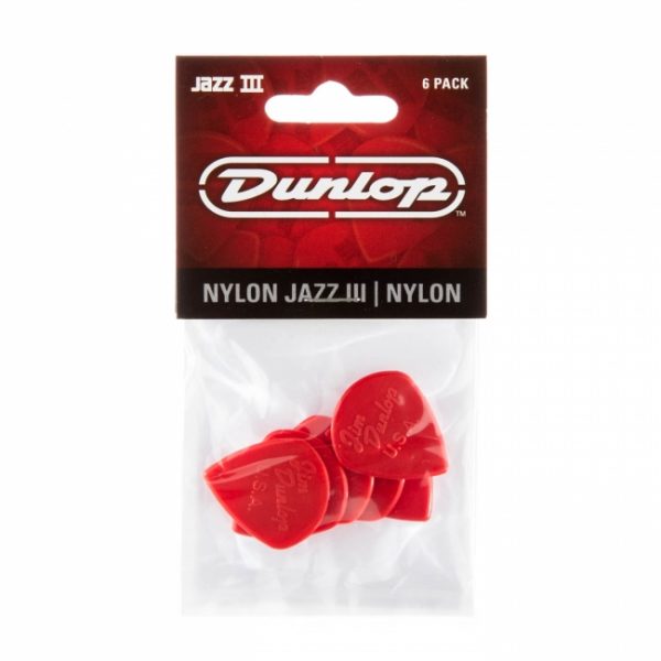Dunlop Nylon Jazz III Red plektrapakkaus 6 kpl
