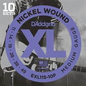 D'Addario EXL115 11-49 sähkökitaran kielet 10-pack