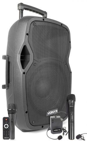 Vonyx AP1200PA aktiivikaiutin 600W akulla + BT headset