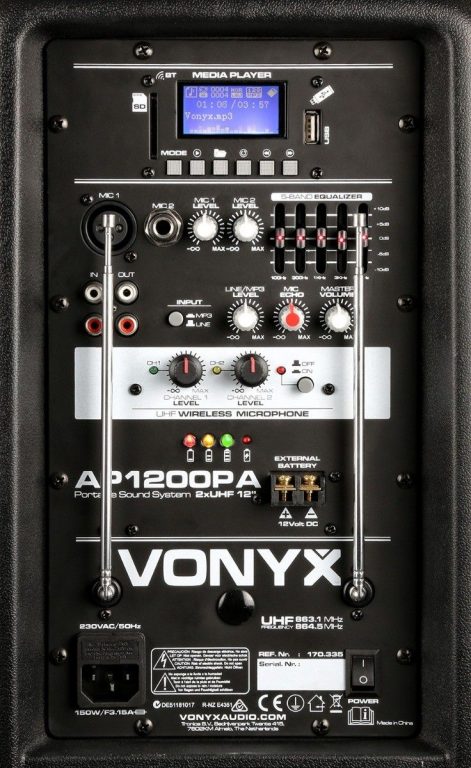 Vonyx AP1200PA aktiivikaiutin 600W akulla + BT headset - Image 4