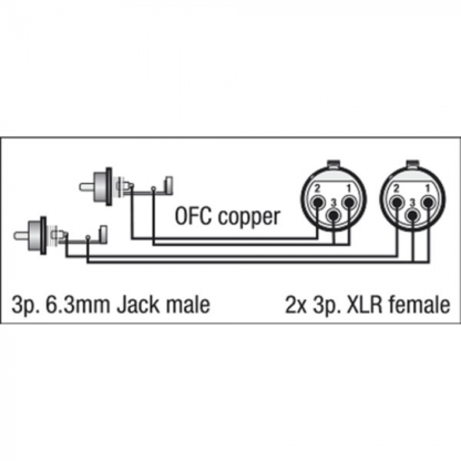 DAP FL25150  2 x XLR-naaras / 2 x RCA 1.5m - Image 2
