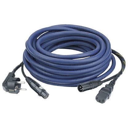 DAP FP08 - Schuko/XLR F - IEC/XLR M - Audio / Power 10 m, Blue Jacket