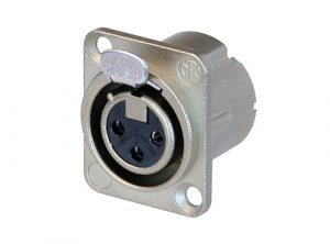 Neutrik NC3FD-LX XLR-naaras runkoliitin hopea