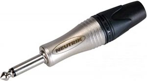 Neutrik NP2XL 6.3mm TS monoplugi Ø 10mm kaapelille