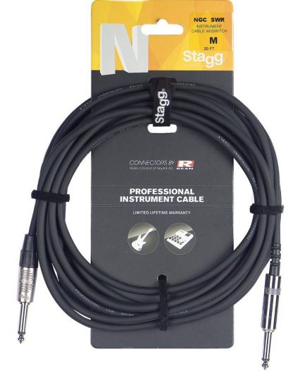 Stagg NGC6SWR instrumenttijohto MUTE-switch 6m
