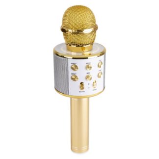 Fenton Karaoke mikrofoni kaiuttimella ja bluetooth pop up karaoke Kultainen