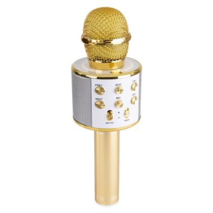 Fenton Karaoke mikrofoni kaiuttimella ja bluetooth pop up karaoke Kultainen