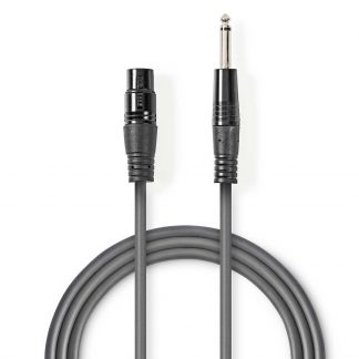 Nedis XLR-naaras / 6.3mm TS 5m