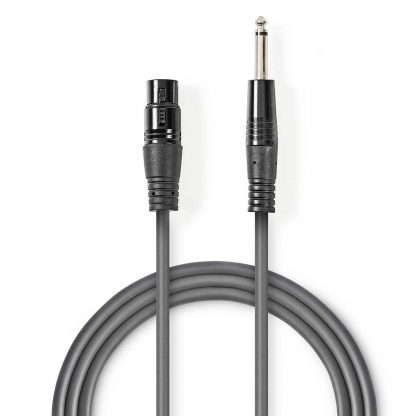 Nedis XLR-naaras / 6.3mm TS 5m
