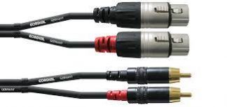Cordial CFU3FC 2 x RCA / 2 x XLR-naaras 3m