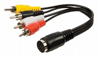 Valueline  5-pin DIN-naaras / 4x RCA-uros 0.2m