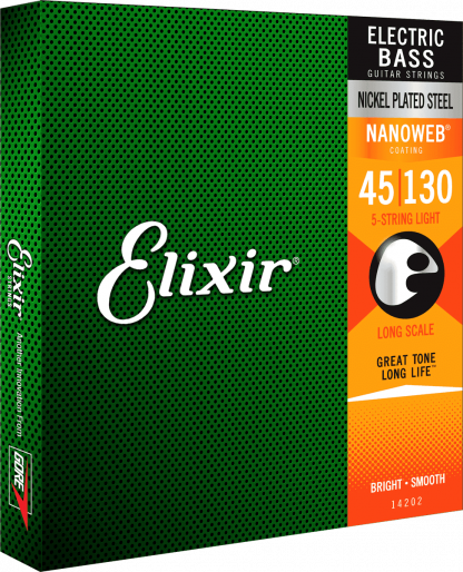 Elixir Nanoweb Light Long Scale 5-kielisen basson kielet 45-130 - Image 2