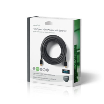 Nedis High Speed ​​HDMI ™ Kaapeli Ethernet HDMI™ liitin | HDMI™ liitin | 4K@60Hz | 18 Gbps | 10.0 m | Pyöreä | PVC | Antrasiitti - Image 4