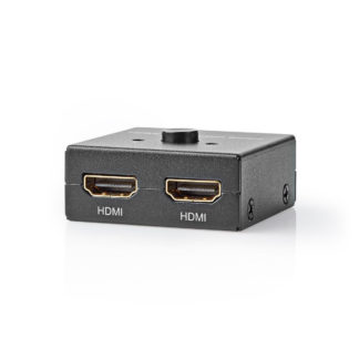 Nedis HDMI ™ Kytkin 3-Porttinen | 1x HDMI™ tulo / 2x HDMI™ tuloliitäntä | 1x HDMI™ lähtö / 2x HDMI™ lähtö | 4K@60Hz | 6 Gbps | Metalli | Antrasiitti