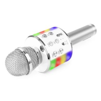 FENTON KM15S karaoke mikrofoni kaiuttimella ja bluetooth pop up karaoke Hopea