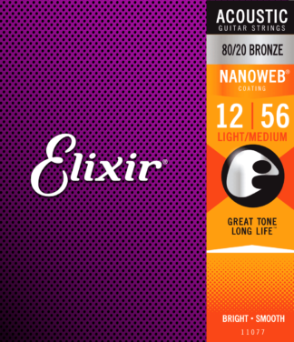 Elixir Nanoweb Medium Light 80/20 bronze akustisen kielet 12-56