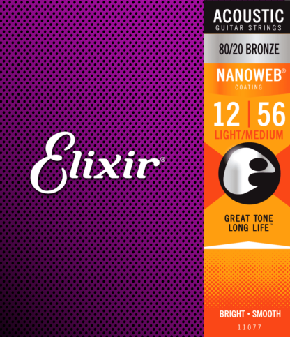 Elixir Nanoweb Medium Light 80/20 bronze akustisen kielet 12-56