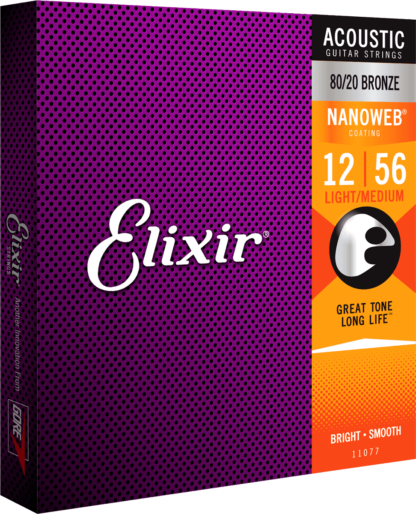 Elixir Nanoweb Medium Light 80/20 bronze akustisen kielet 12-56 - Image 2
