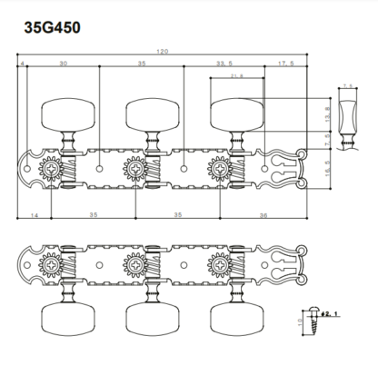 Gotoh 35G450 klassisen kitarakoneisto - Image 2