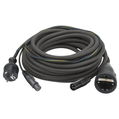 DAP FP09 - Schuko/XLR F - Schuko/XLR M - Audio / Power 15 m, Black jacket
