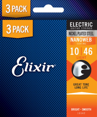 Elixir Nanoweb Light 3P sähkökitaran kielet 10-46 2x+1x Bonus