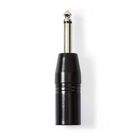 Nedis XLR adapteri XLR 3-Pin uros | 6.35 mm uros | Niklattu | Suora | Metalli | Musta