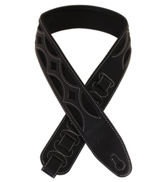 Profile DLX13-5 Garment Leather Strap Black kitarahihna