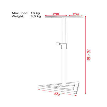 Showgear Monitor Speaker Stand Steel - Image 2