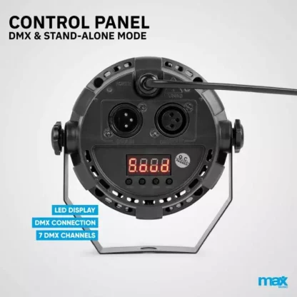 Max Partypar 12 x 1W RGBW DMX LED SPOT - Image 2