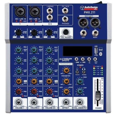 AudioDesignPRO PMX.211TK mikseri Toslink USB/FX/BT