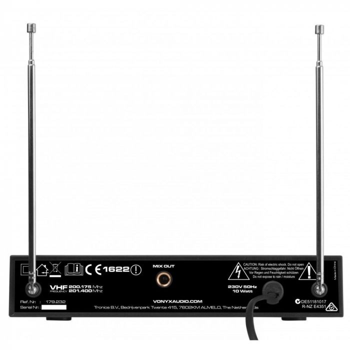 Vonyx WM522 VHF langaton mikrofonijärjestelmä kahdella mikrofonilla - Image 4