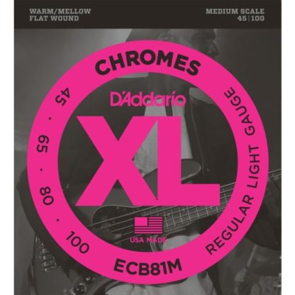 D'Addario Chromes ECB81M 45-100 Short Scale Flat Round