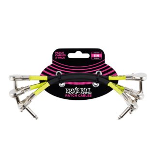 Ernie Ball Patch Cable Flat Connectors 15 cm, 3-pack
