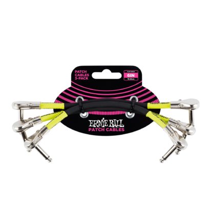 Ernie Ball Patch Cable Flat Connectors 15 cm, 3-pack