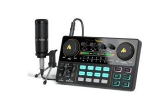 Maono Maonocaster AU-AM200 Lite S1 Mixer Console Podcasting Bundle