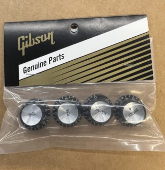 Gibson Top Hat Knobs w/ Silver Metal Insert Black  2+2