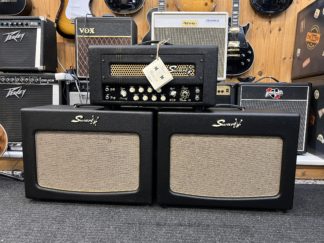 Käytetty Swart Stereo Master 20 kitaravahvistin & 2 kpl Swart 1x12 Cab Dark Tweed kaappi