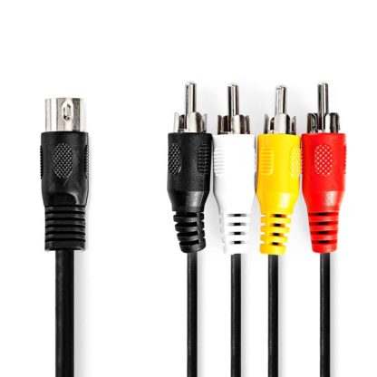 Nedis DIN Audiokaapeli DIN 5-Pin uros | 4x RCA uros | Niklattu | 1.00 m - Image 2