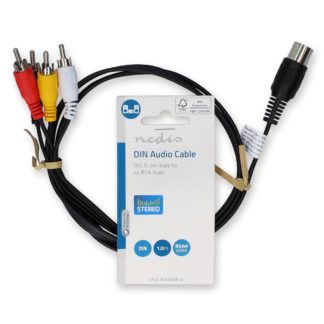 Nedis DIN Audiokaapeli DIN 5-Pin uros | 4x RCA uros | Niklattu | 1.00 m