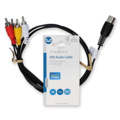 Nedis DIN Audiokaapeli DIN 5-Pin uros | 4x RCA uros | Niklattu | 1.00 m