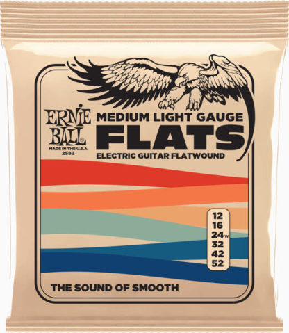 Ernie Ball 2582 Flatwound Medium Light sähkökitaran kielet 12-52