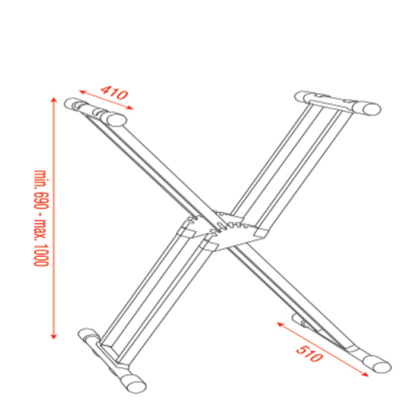 Showgear Keyboardteline Double frame max load 35 kg - Image 2