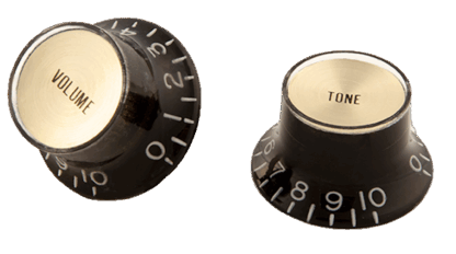 GibsonTop Hat Knobs w/ Gold Metal Insert (Black)(2+2 pcs.)