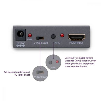 Marmitek Connect AE14 ARC HDMI > HDMI + optinen audio -erotin - Image 2